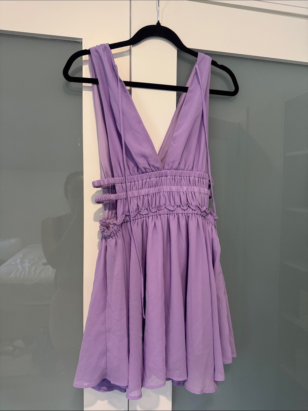 Lucy in the sky Babette Plunge A-Line Dress in Lavender - Picture 3 of 3